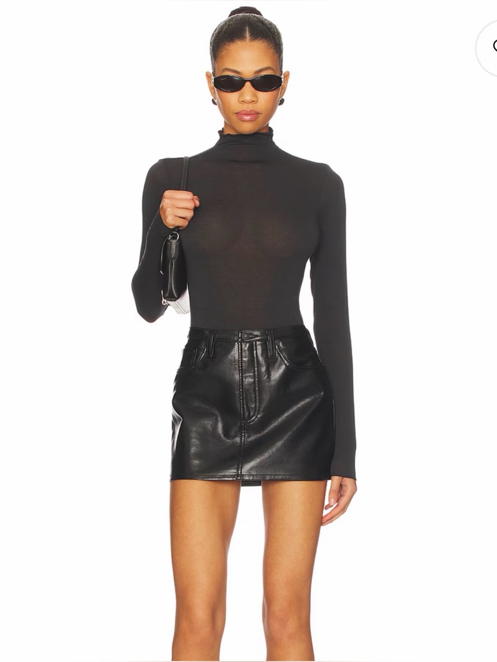 NWT A Golde Faux Leather Keira Mini Skirt